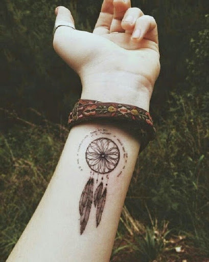Small Tattoos small dreamcatcher tattoo on wrist