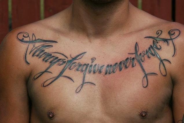 quotes Chest Tattoos