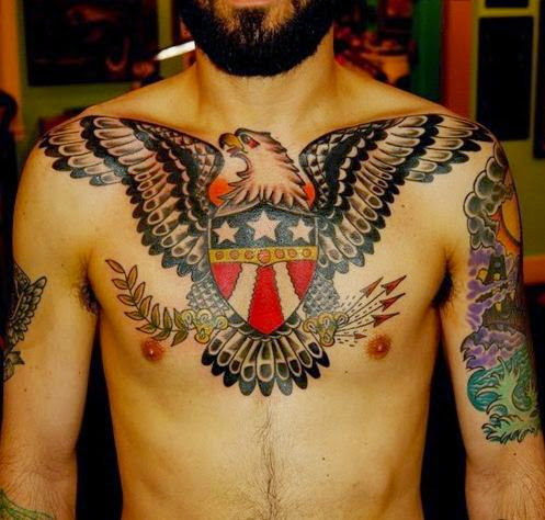 us eagle mens chest tattoo ideas