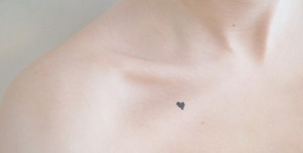 Small Tattoos  tiny small heart tattoo on collar bone