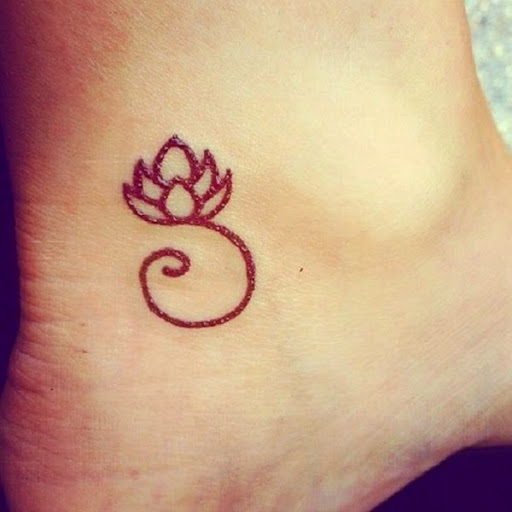 Small Tattoos small lotus tattoo on leg