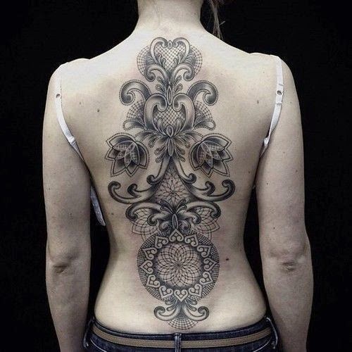 full back unique tattoos for girls