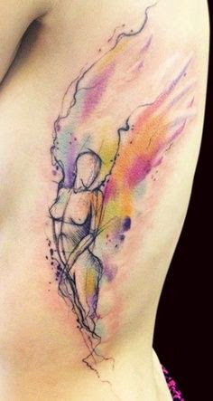 Angel tattoos watercolor angel tattoos