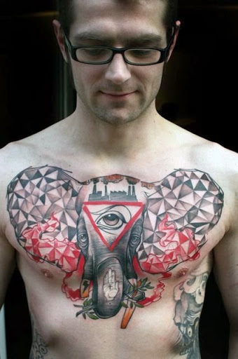 elephant Chest Tattoos for men