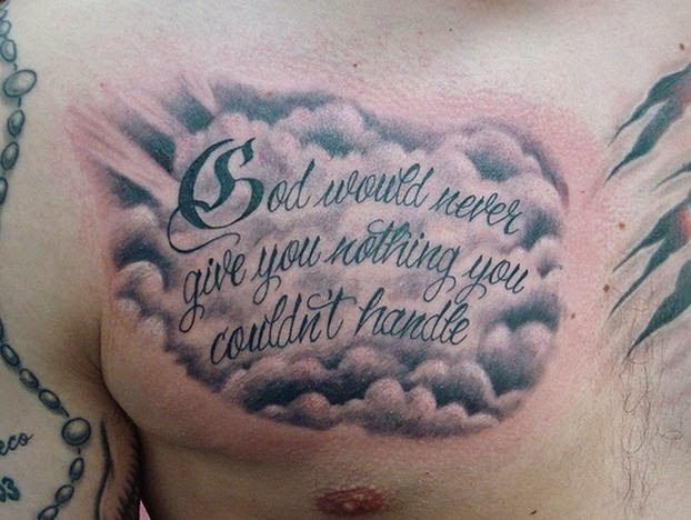 chest inspirational quote tattoos for men