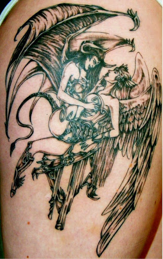 Angel tattoos angel &devil tattoos