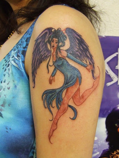 Angel tattoos angel tattoos on half sleeves