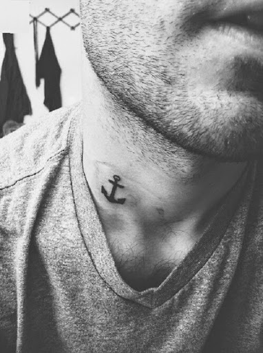 Small Tattoos small anchor tattoos on neck