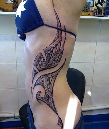 side rib tribal tattoos for women