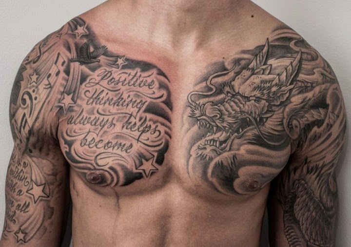 japanese dragon Chest Tattoos