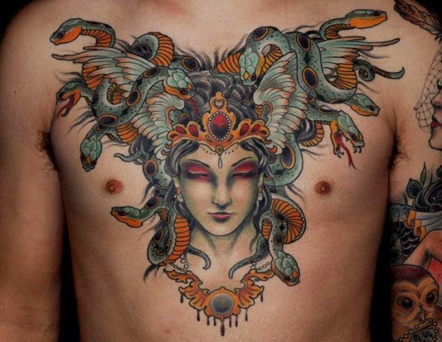snake Chest Tattoos
