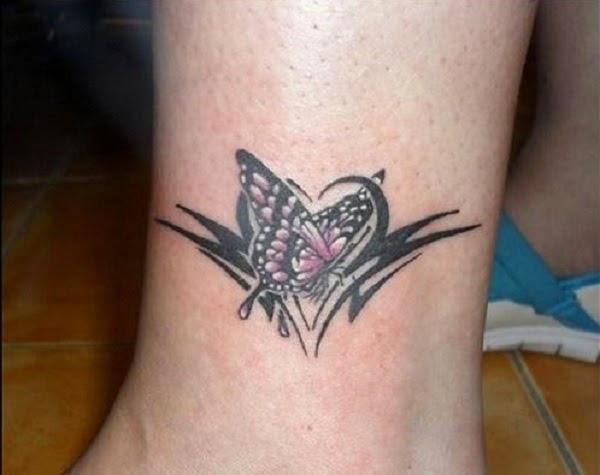 Small Tattoos small tattoo butterfly design on leg
