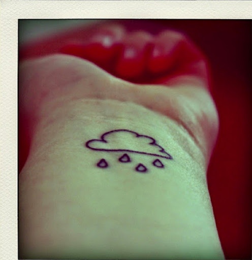 Small Tattoos small cloud tattoo rain drops on wrist