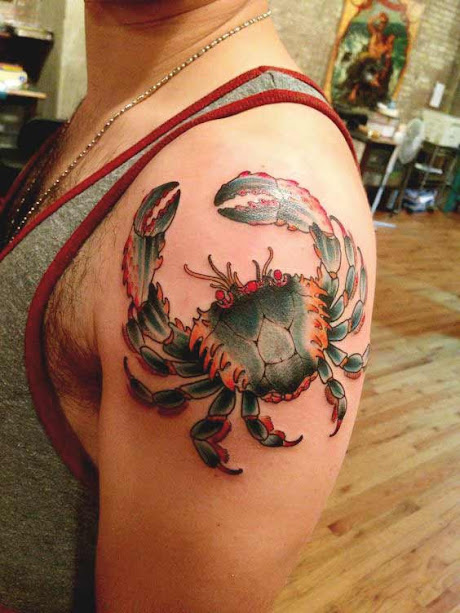 cancer zodiac and hearts tattoos for girls