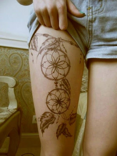 Tattoos for girls dreamcatcher tattoos for girls on thigh