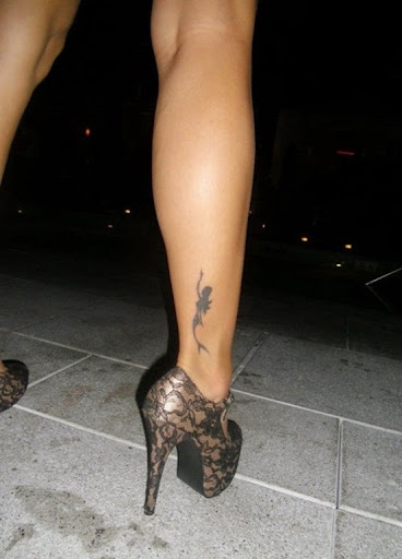 small Mermaid Tattoos on leg