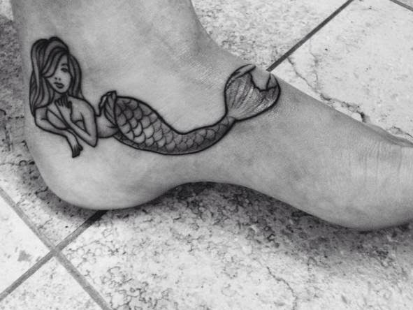 Mermaid Tattoos on foot
