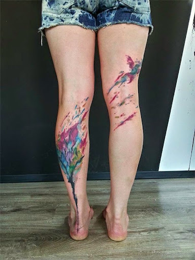 Tattoos for girls watercolor tattoos for girls on leg