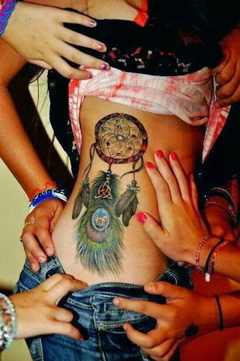 Tattoos for girls dreamcatcher tattoos for girls on side rib cage