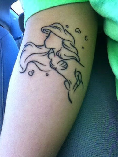 little Mermaid Tattoos outline