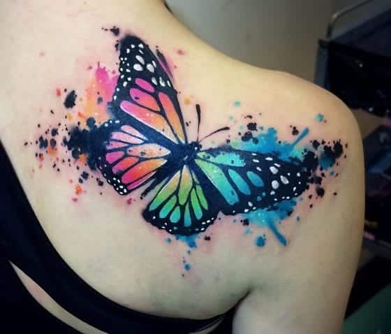 best butterfly tattoo on shoulder