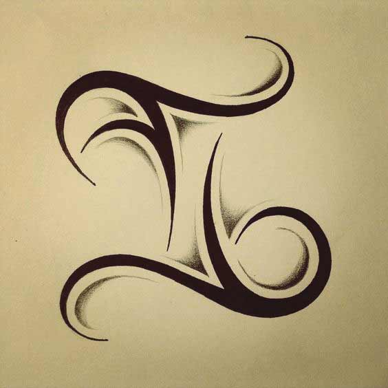 Pisces tattoo zodiac symbol with shading