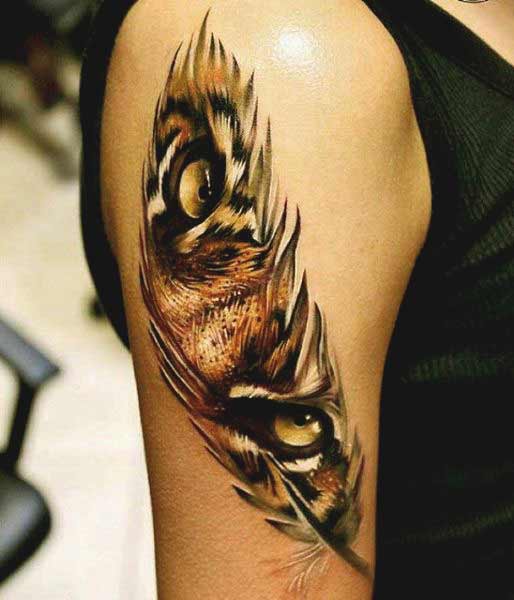 Cool tiger eyes tattoo on arm ideas for men