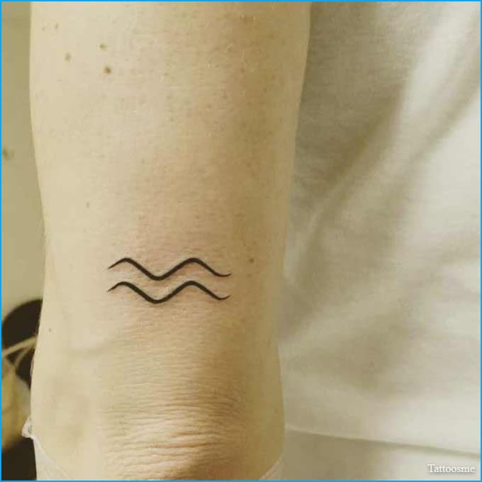 small aquarius symbol tattoo designs