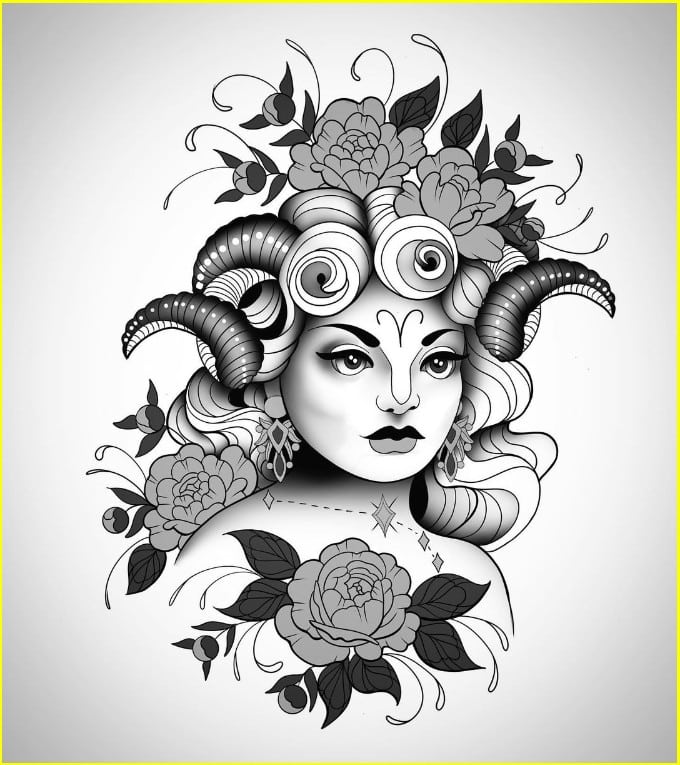 aries goddess tattoo