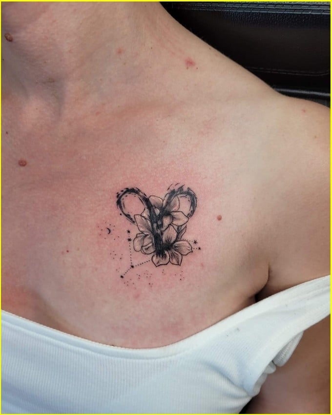 aries butterfly tattoo