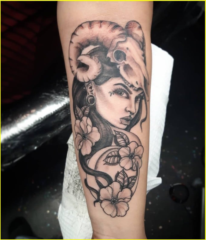 aries goddess of war tattoo