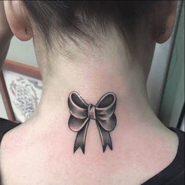 bow neck tattoo
