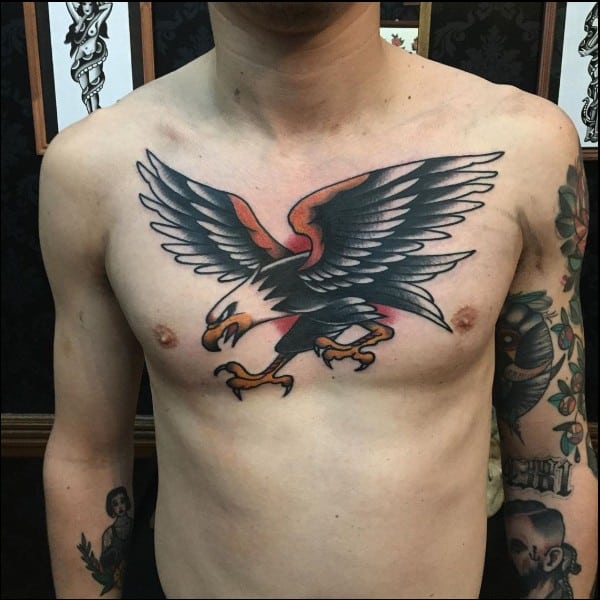 native American eagle chest tattoos