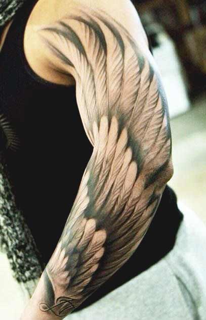 forearm wing tattoo designs