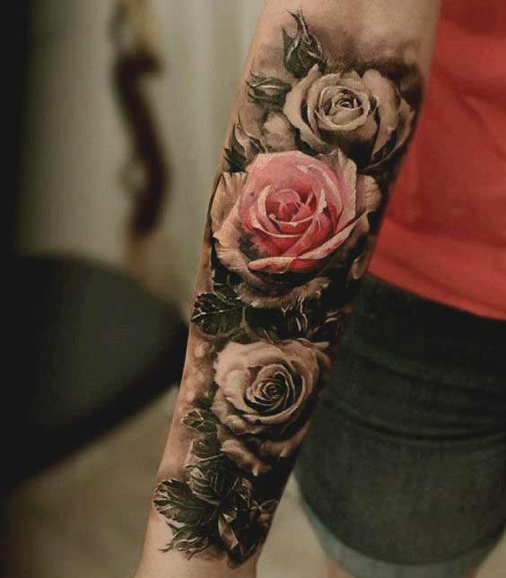 Roses forearm tattoos designs