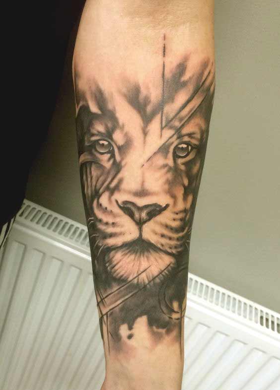 Lion tattoo designs on inner forearm
