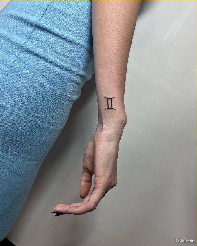 minimalist gemini tattoo