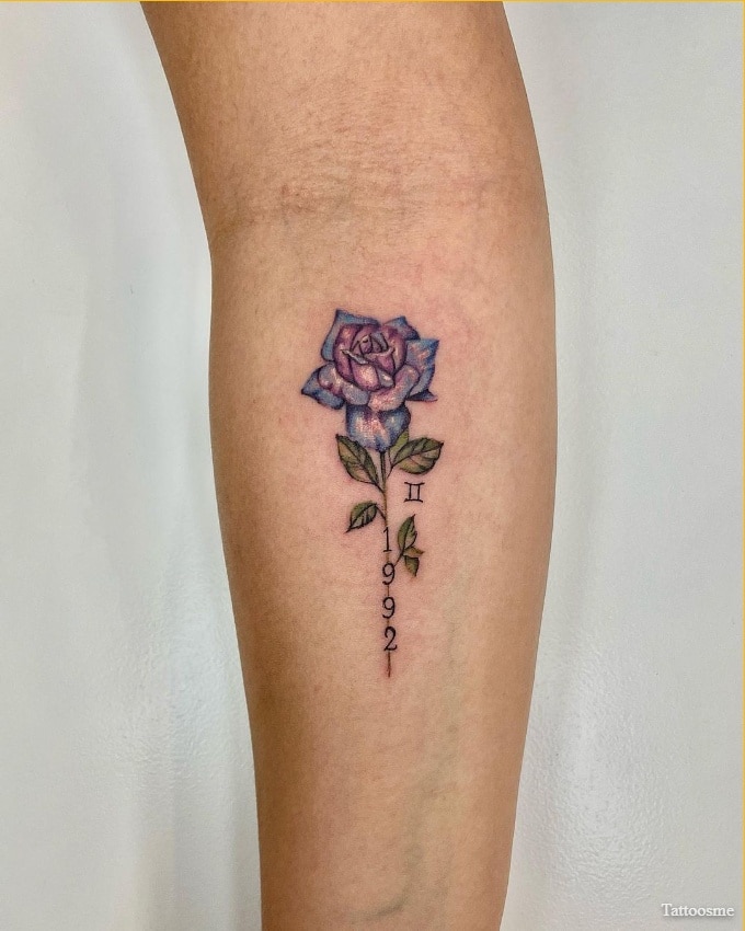 Gemini rose tattoos