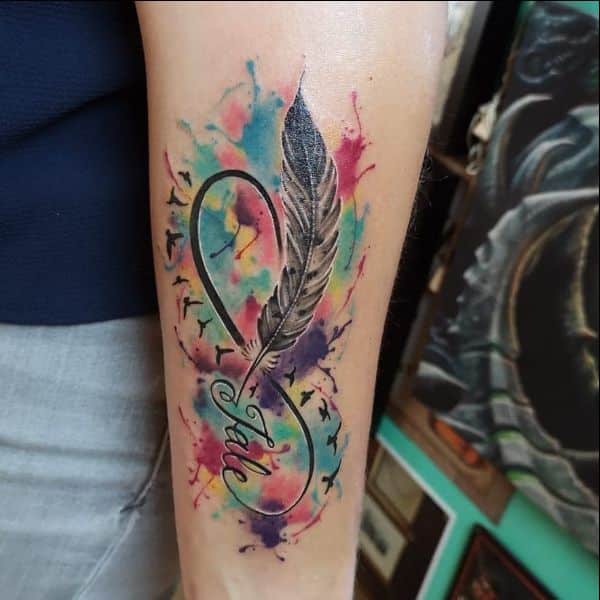 watercolor infinity tattoo