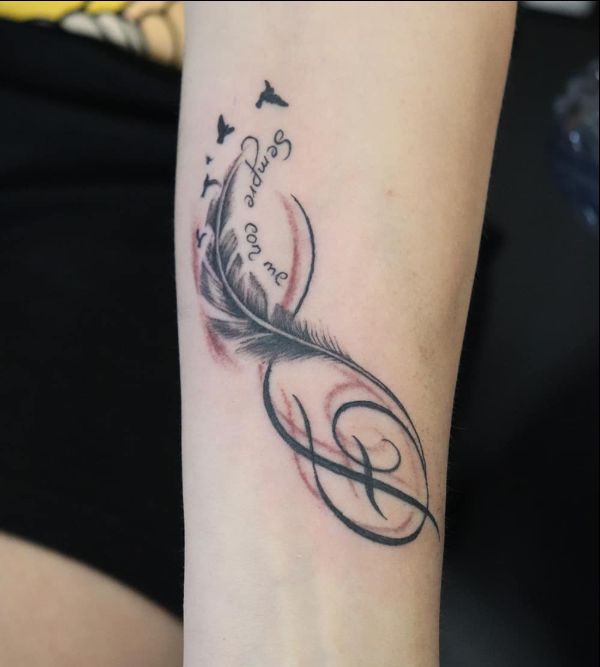 infinity feather tattoo meaning