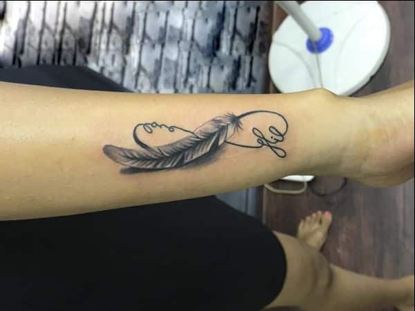 infinity feather tattoo