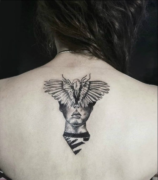 angel tattoos on back