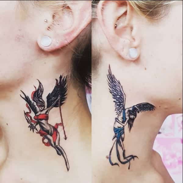 Demon tattoo on throat by Paul Booth  Tattoos