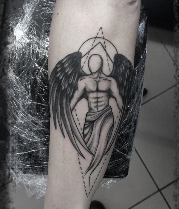 male angel warrior tattoo