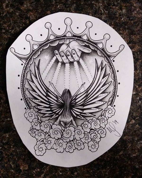 angel tattoo drawings