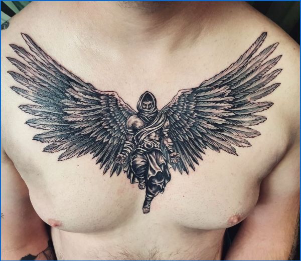 Angel chest tattoos