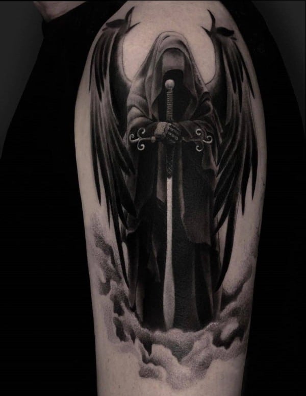 40 Best Angel Of Death Tattoos  Designs With Meaning