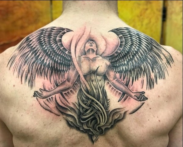 full back angel wings tattoos