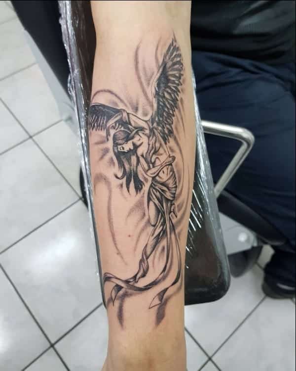 angel tattoos forearm