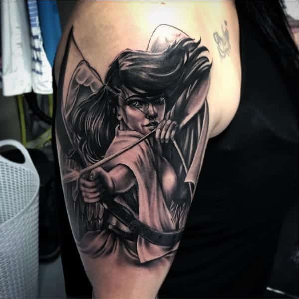 Female Angel Warrior Tattoo